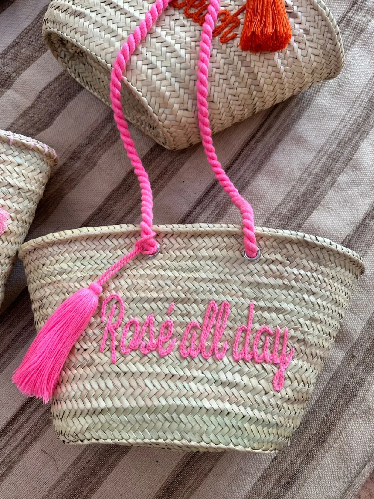 Rosé all day bright pink basket