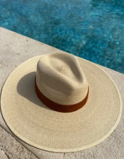 St Barts - Palm hat with tan band