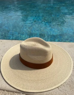 St Barts - Palm hat with tan band