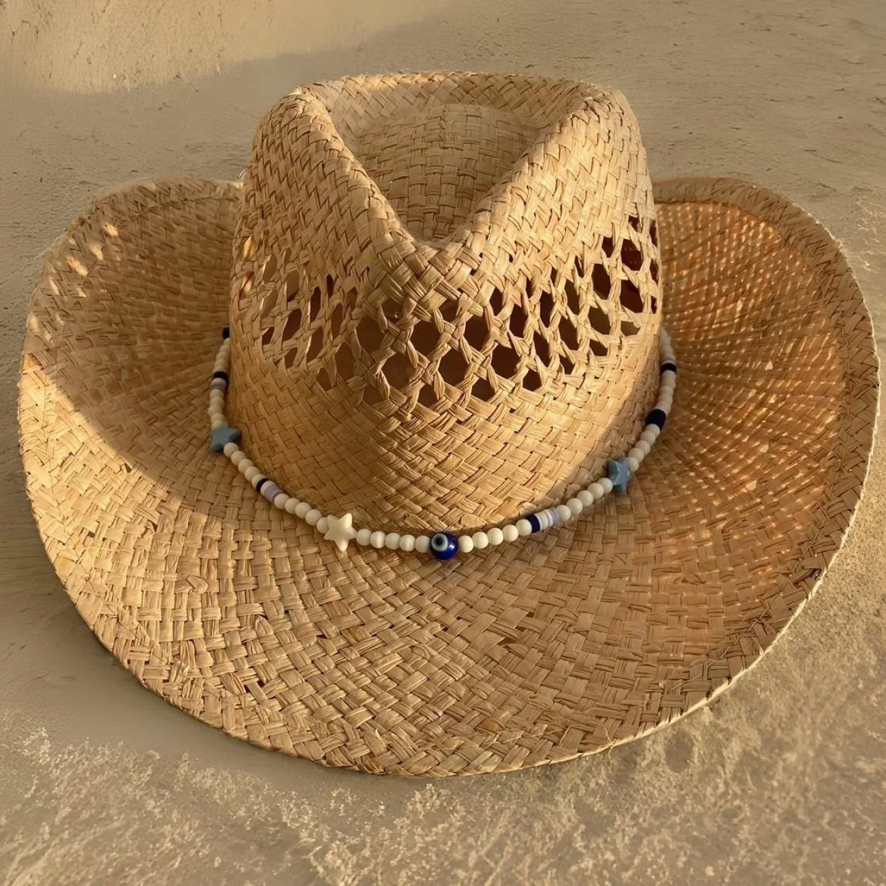 The Adult Cowboy Hat - Lucky Evil Eye Bead Band