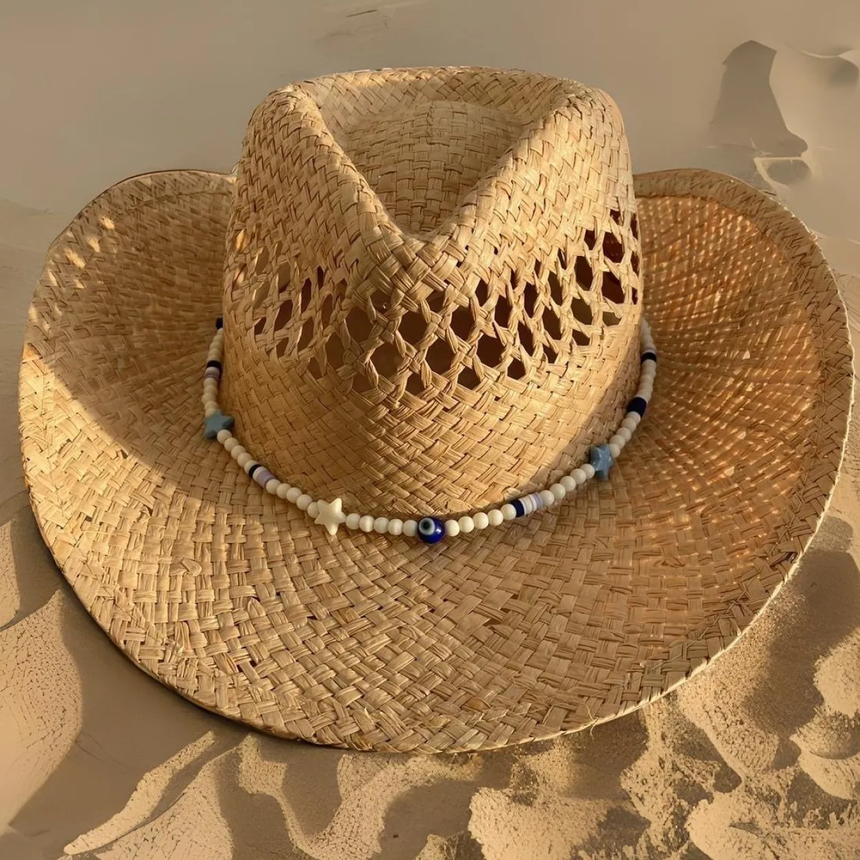The Adult Cowboy Hat - Lucky Evil Eye Bead Band