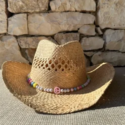 The Adult Cowboy Hat - Peace & Love Bead Band