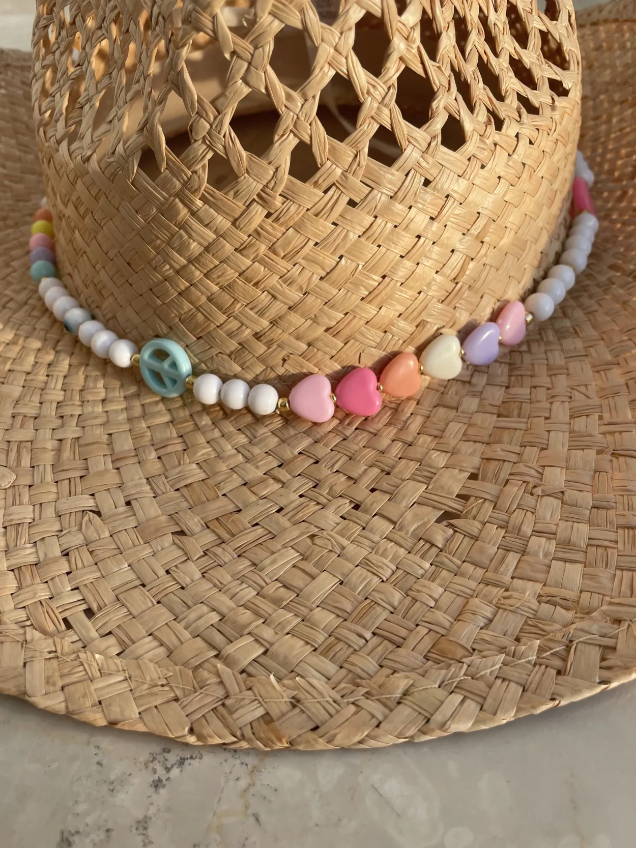 The Adult Cowboy Hat - Peace & Love Bead Band