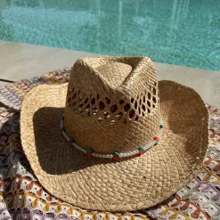 THE ADULT COWBOY HAT - STRAWBERRY PEARL BEAD BAND