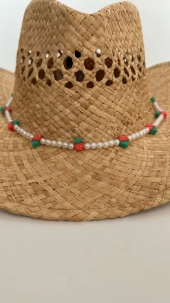 THE ADULT COWBOY HAT - STRAWBERRY PEARL BEAD BAND