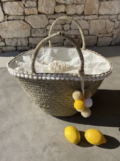 The Baby Bali Lemon Pom Pom Basket