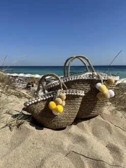 The Baby Bali Lemon Pom Pom Basket