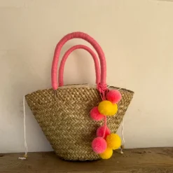 The Baby Bali Pink Pom Pom Basket