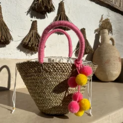 The Baby Bali Pink Pom Pom Basket
