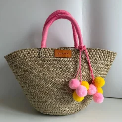 The Bali Pink Pom Pom Basket