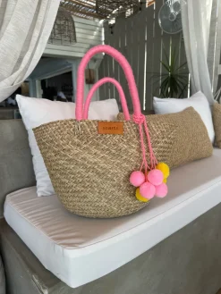 The Bali Pink Pom Pom Basket