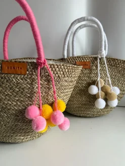 The Bali Pink Pom Pom Basket