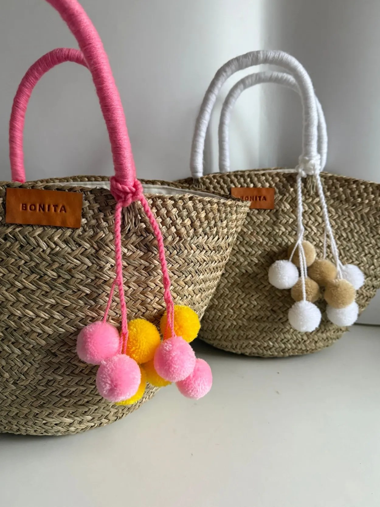 The Bali Pink Pom Pom Basket