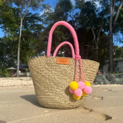 The Bali Pink Pom Pom Basket