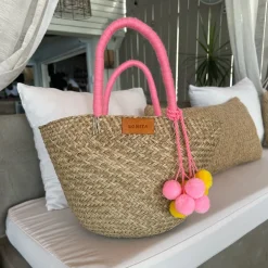 The Bali Pink Pom Pom Basket