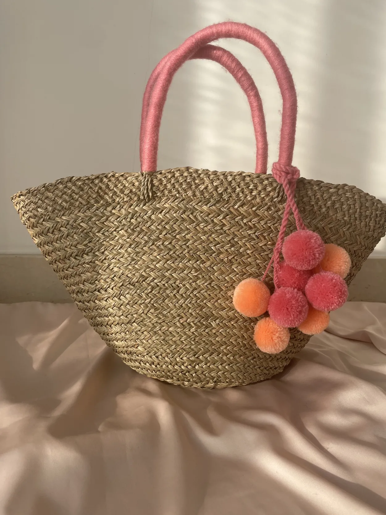 The Bali Pink Pom Pom Basket