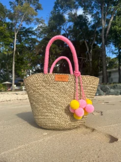 The Bali Pink Pom Pom Basket
