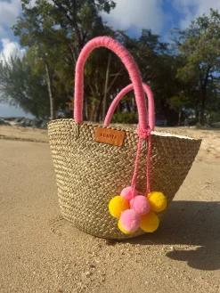 The Bali Pink Pom Pom Basket
