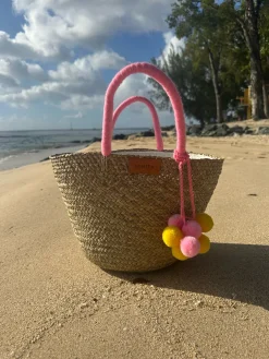 The Bali Pink Pom Pom Basket