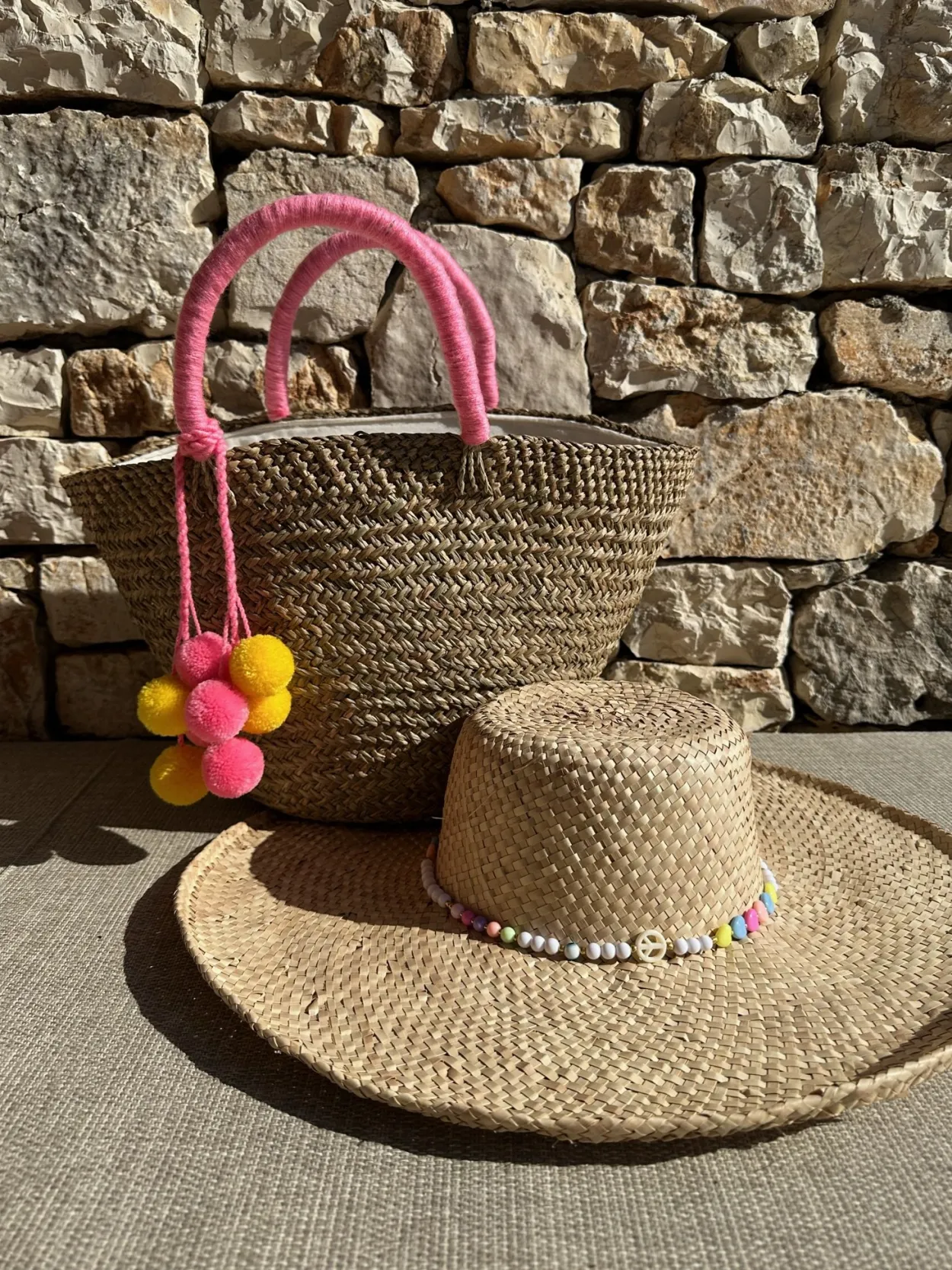 The Bali Pink Pom Pom Basket