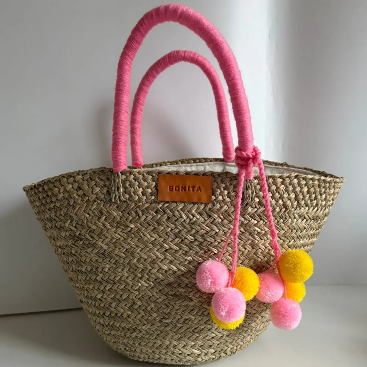 The Bali Pink Pom Pom Basket