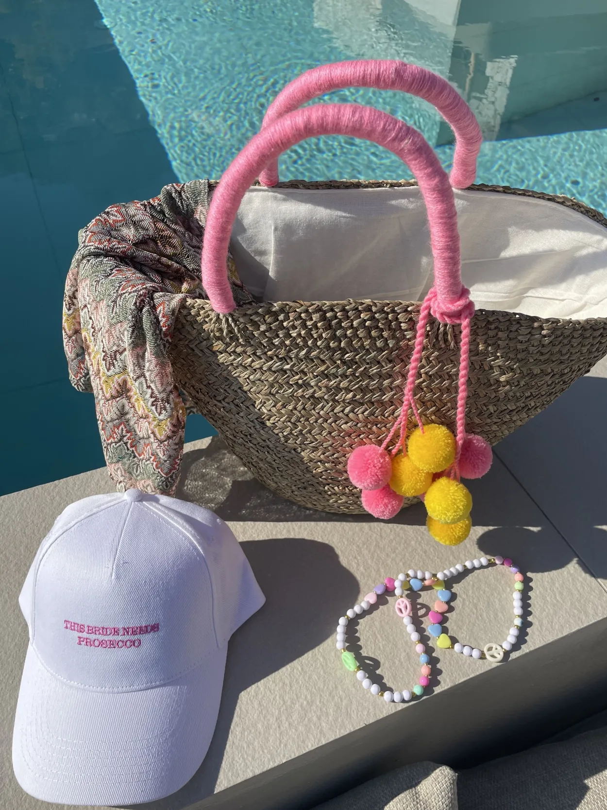 The Bali Pink Pom Pom Basket