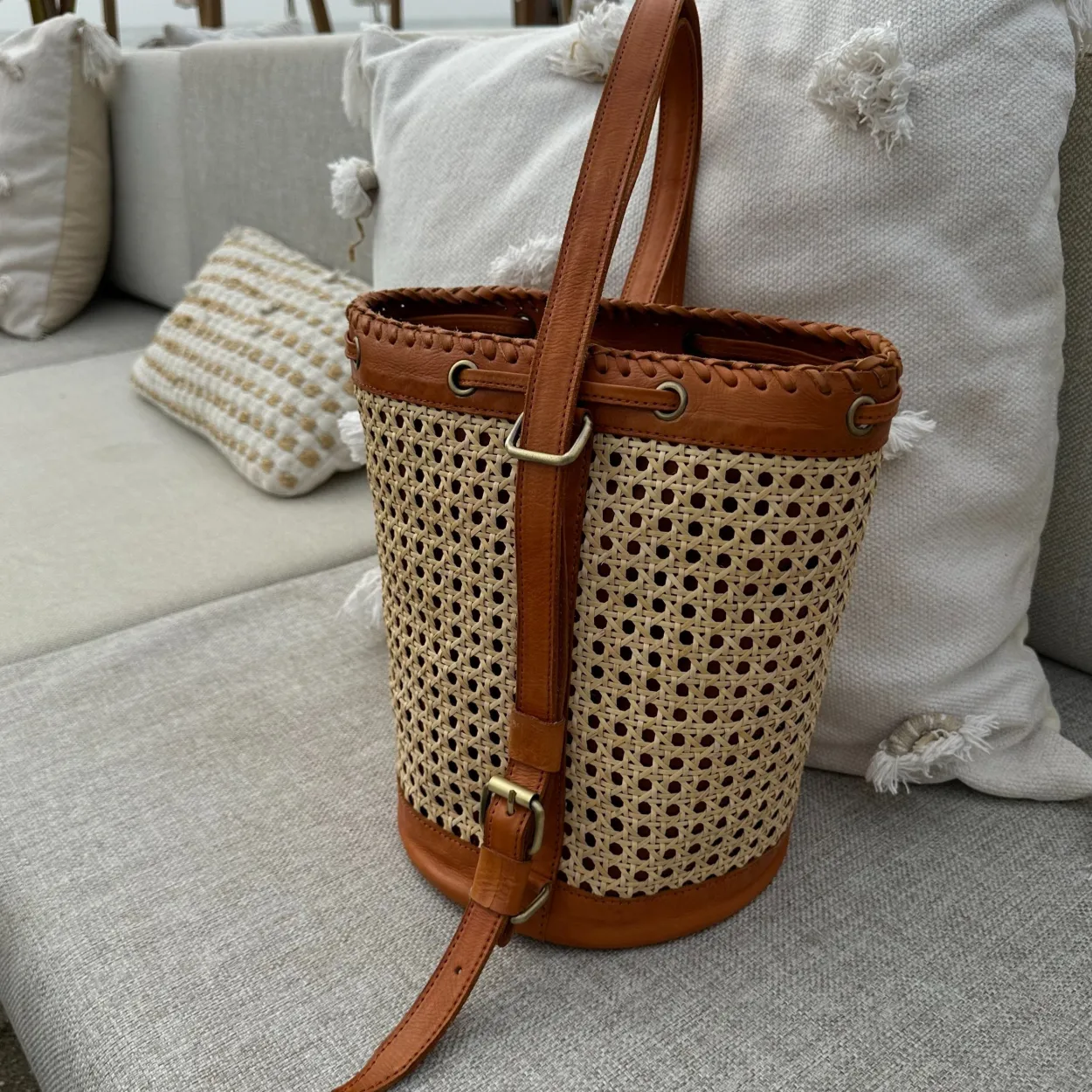 The Bali Rattan Duffle Bag