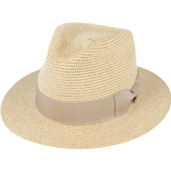 The Classic Fedora - Natural with Camel Band