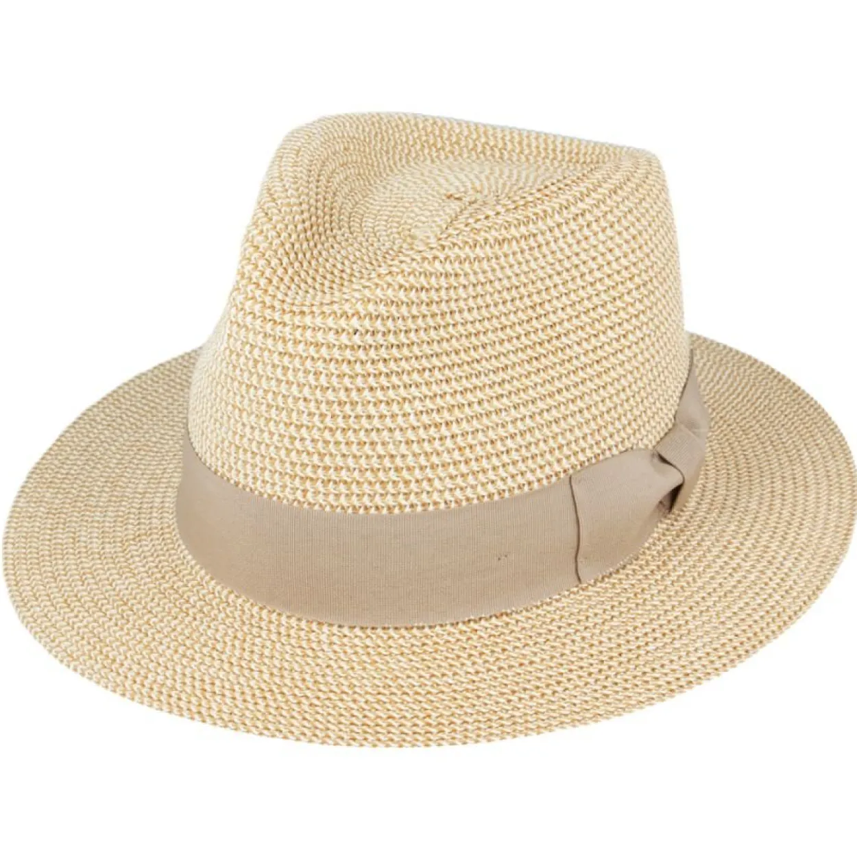 The Classic Fedora - Natural with Camel Band