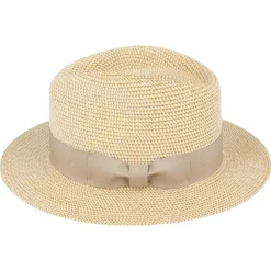 The Classic Fedora - Natural with Camel Band