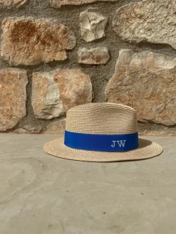 The Classic Fedora - Natural with Blue