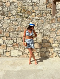 The Classic Fedora - Natural with Blue