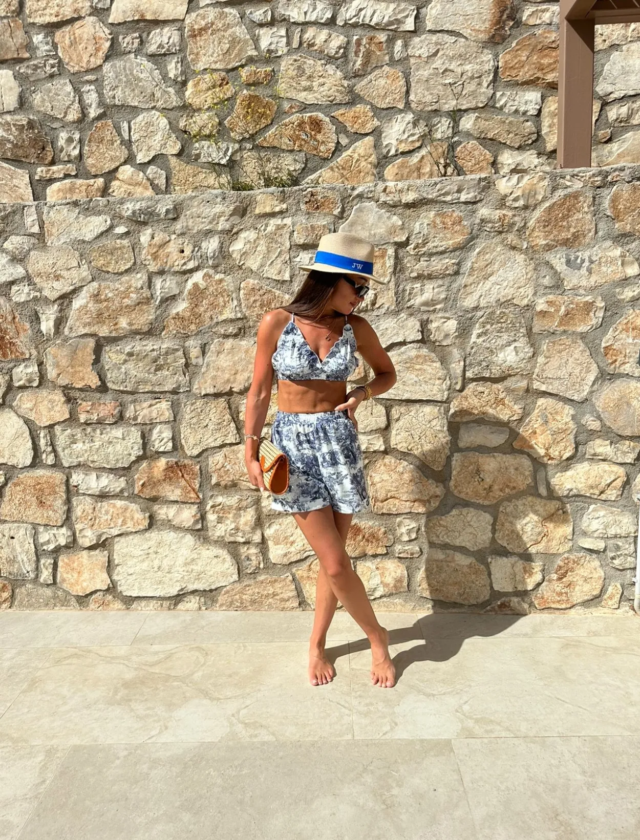 The Classic Fedora - Natural with Blue
