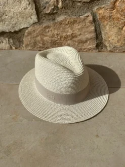 The Men's Classic Fedora - Cream with Taupe Band