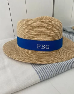 The Men's Classic Fedora - Natural with Blue