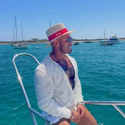 The Men's Classic Summer Fedora - Natural with Red Band