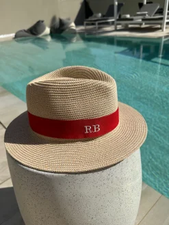 The Men's Classic Summer Fedora - Natural with Red Band