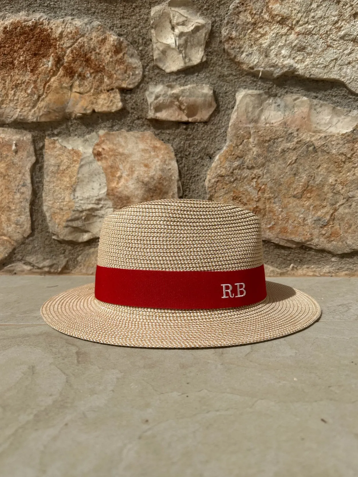 The Men's Classic Summer Fedora - Natural with Red Band