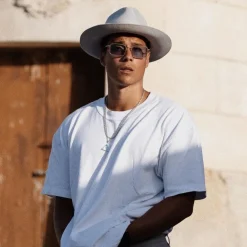 The Men's Stiff Brim Wool Fedora - Powder Grey