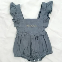 The Personalised Ruffle Romper - Blue