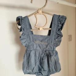 The Personalised Ruffle Romper - Blue