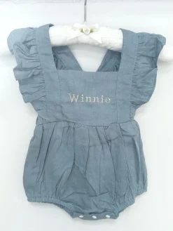 The Personalised Ruffle Romper - Blue