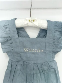 The Personalised Ruffle Romper - Blue