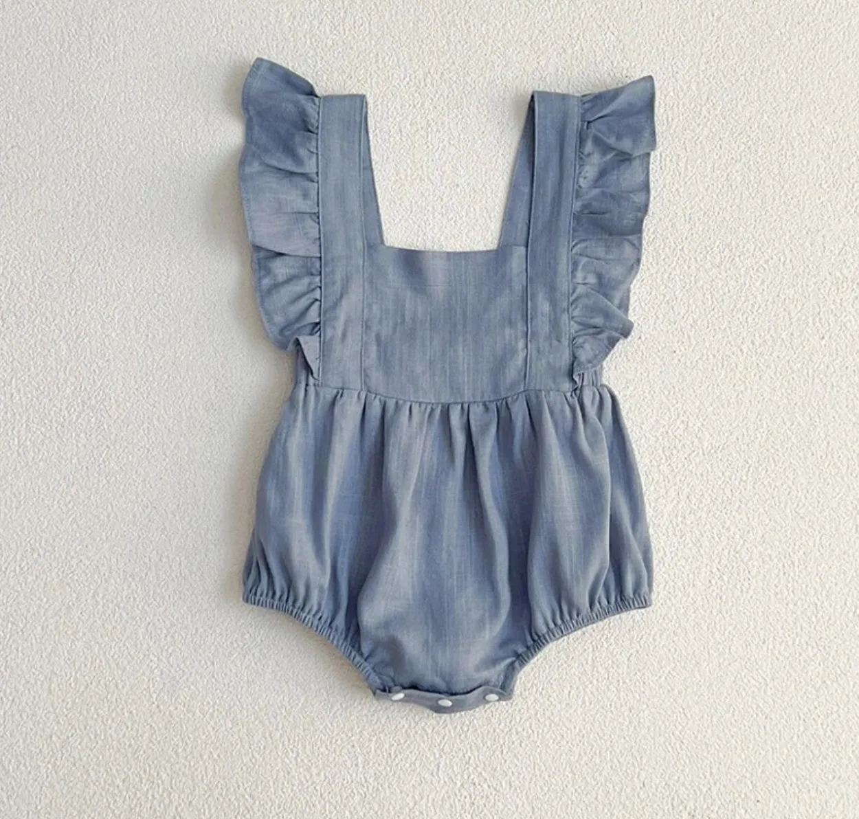 The Personalised Ruffle Romper - Blue