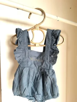 The Personalised Ruffle Romper - Blue