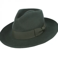 The Stiff Brim Wool Fedora - Green