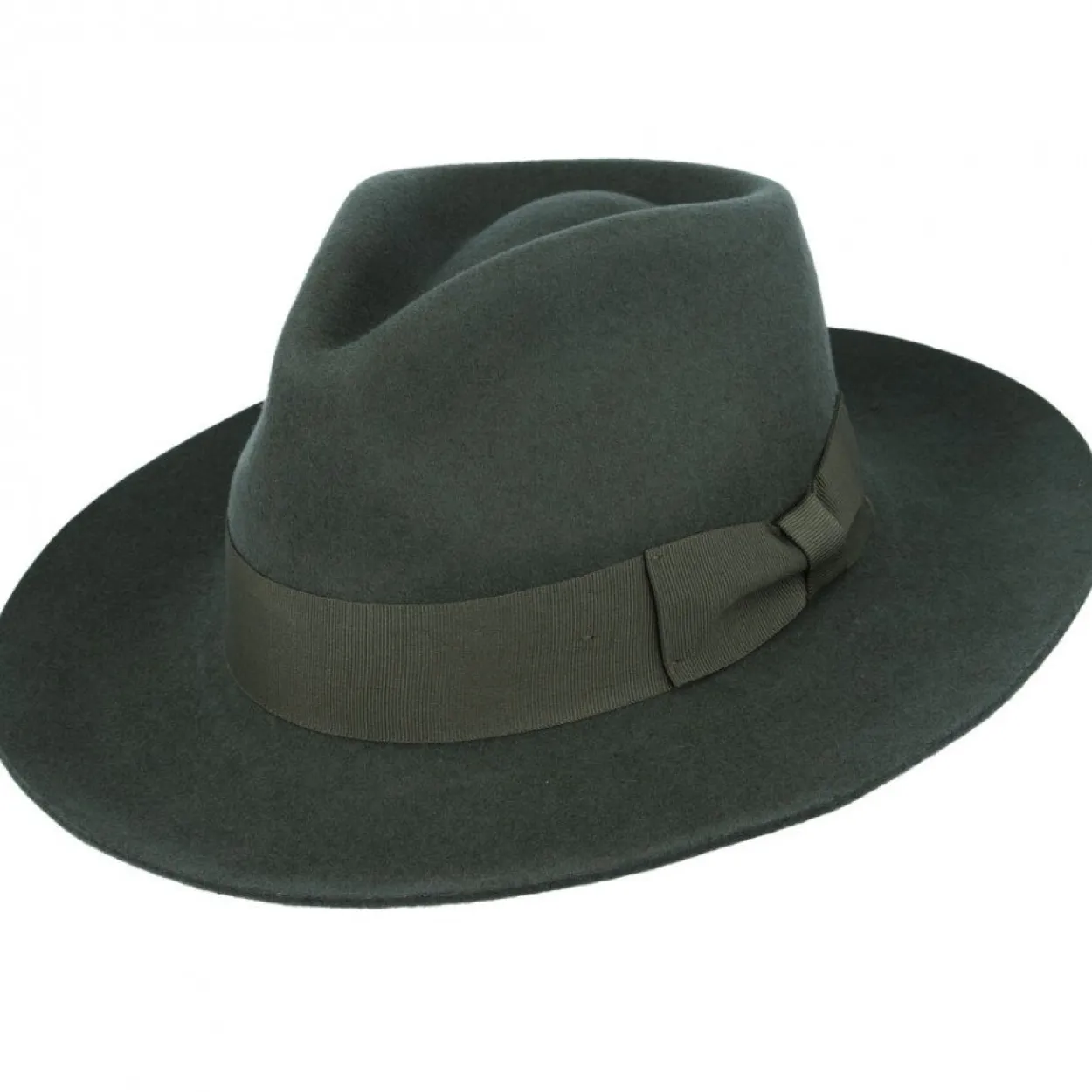 The Stiff Brim Wool Fedora - Green