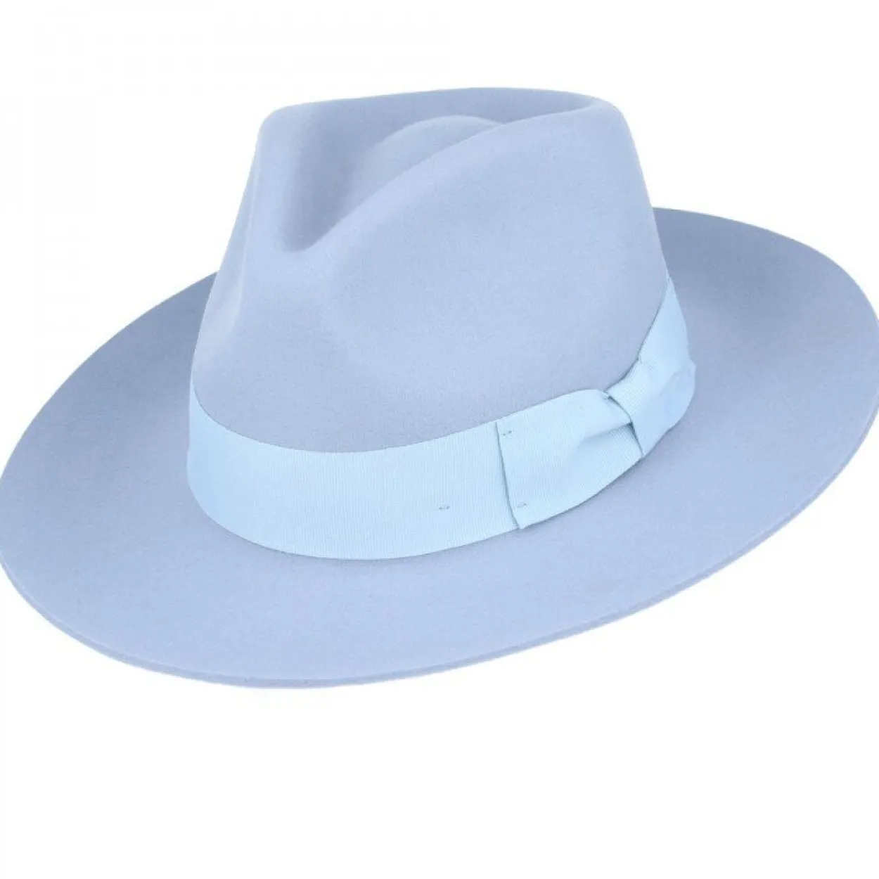 The Stiff Brim Wool Fedora - Pale Blue