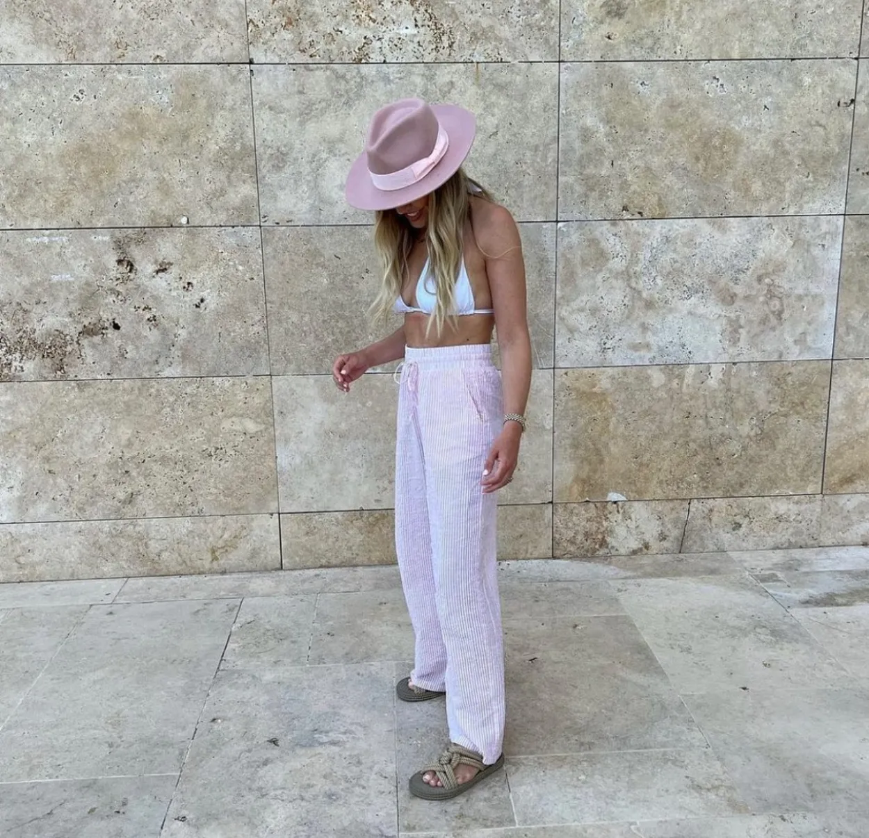 The Stiff Brim Wool Fedora - Pale Pink
