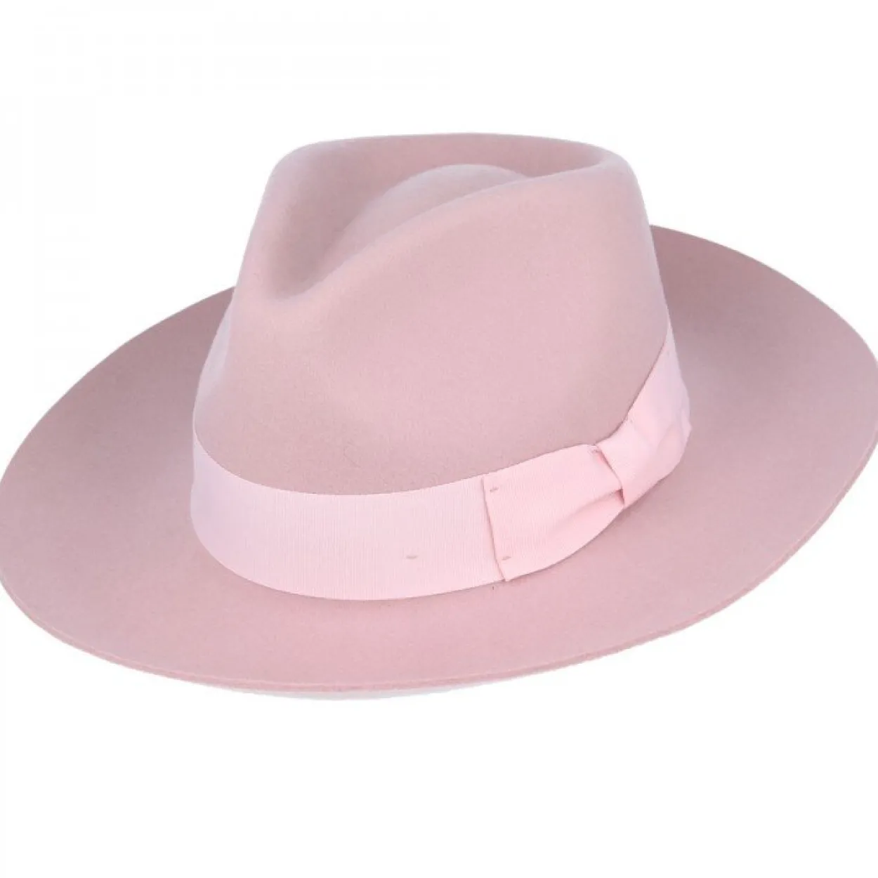 The Stiff Brim Wool Fedora - Pale Pink